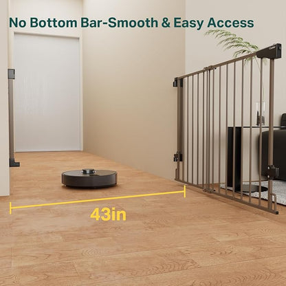 Cumbor 29.2–43" Baby Gate for Stairs, Wall-Mounted, Expandable No Bottom Bar - Image 2