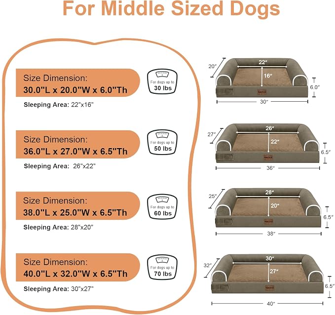 Large Dog Bed Orthopedic Washable: Beds Bolster XL Bed Big XLarge Dogs Memory - Image 6