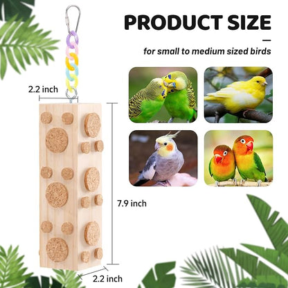 2 Pcs Wooden Bird Chew Toys - Image 2