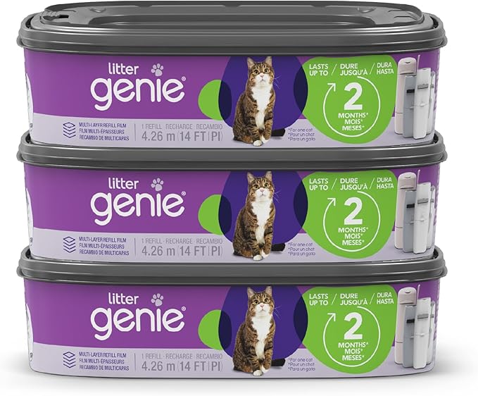 Litter Genie Refill Bags | Standard 3-Pack, 28 total ft | Up to 6 Months of by LitterGenie