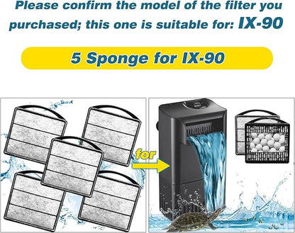 TARARIUM Aquarium Turtle Tank Filter 5pcs Low Water Level Power Filter - Image 2