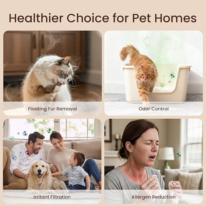Pro-Level Air Purifier for Home Pets, No More Odor, Pet Floating Fur/Dander - Image 9