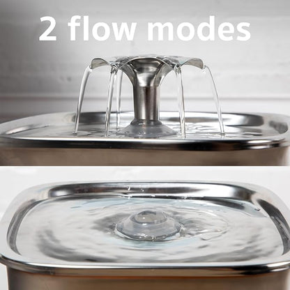 Veken Innovation Award Winner Stainless Steel Cat Water Fountain, 95oz/2.8L - Image 7