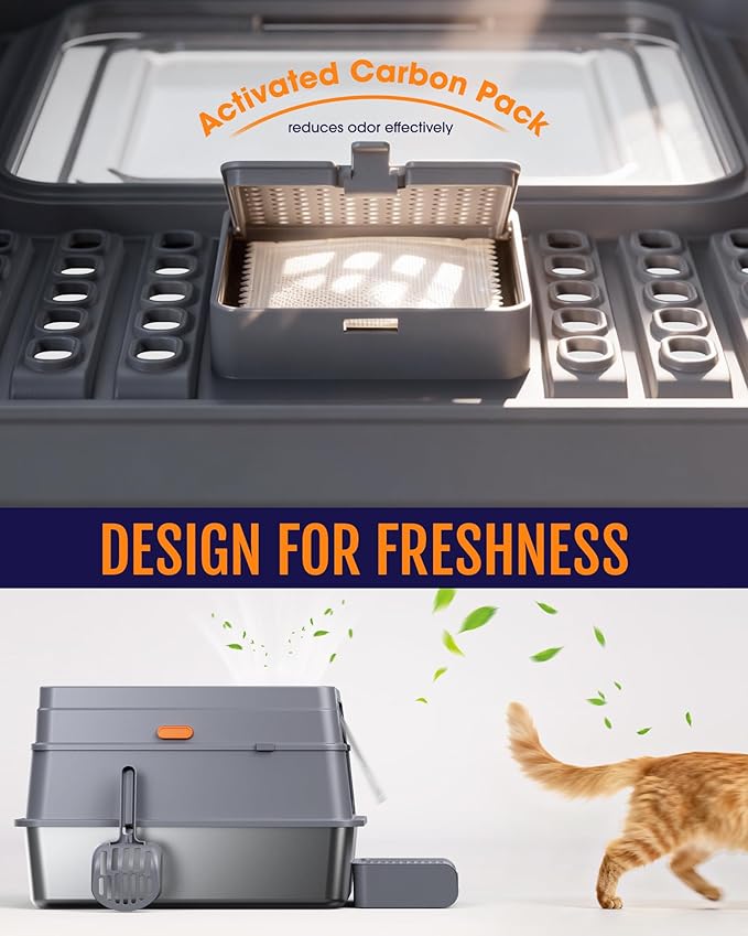 Cat Litter Box - Stainless Steel Litter Box - Image 4