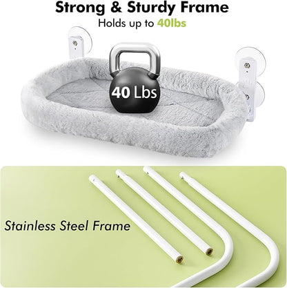 AMOSIJOY Cordless Cat Window Perch, Cat Hammock - Image 6