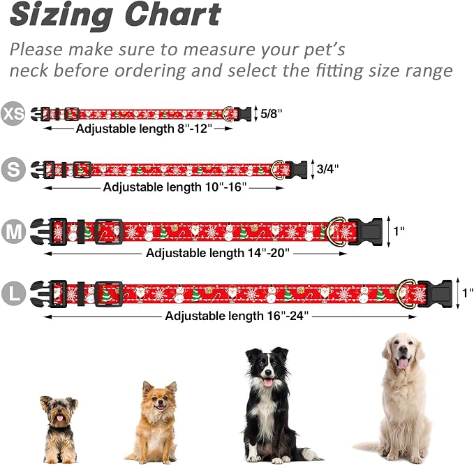 Reflective Dog Collar, Cute Christmas Style Dog Collars - Image 7