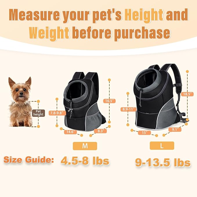 YUDODO Dog Front Carrier Backpack, Adjustable Breathable Pet Carrier - Image 2