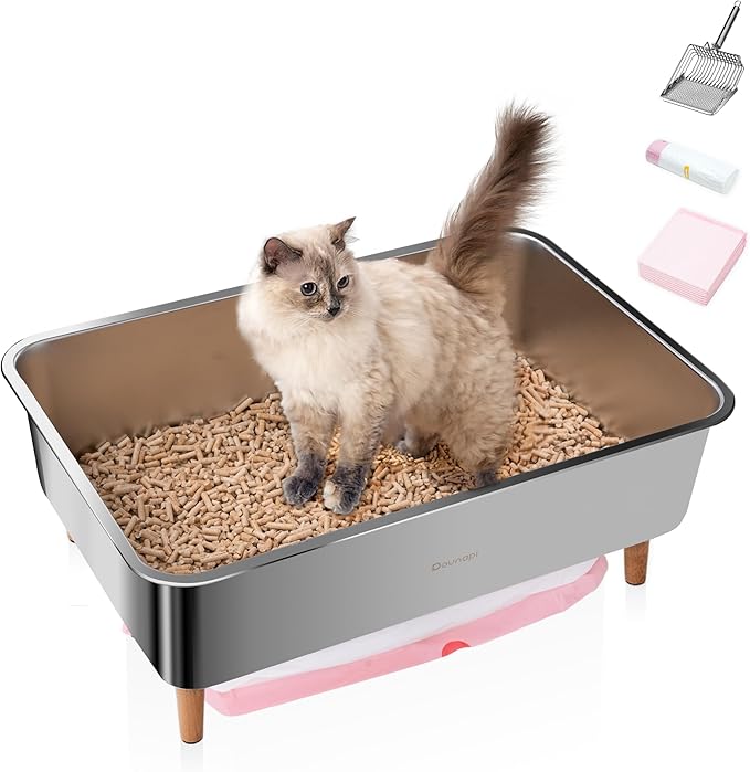 Stainless Steel Sifting Litter Box by Dounapi