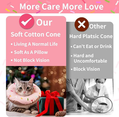 Cat Cone Collar Soft, Waterproof Cat Recovery Collars Spay Cones to Stop - Image 6