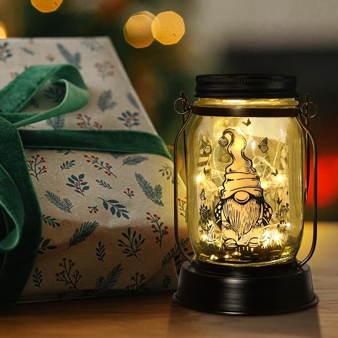 kyoryuger Gnome Gifts for Women/Men Gnome Lovers Solar Lantern Mom Birthday - Image 3