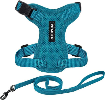 Voyager Escape-Proof Step-in Lock Cat Harness & 5ft Neoprene-Handle Leash Set by BestPetSuppliesLLC