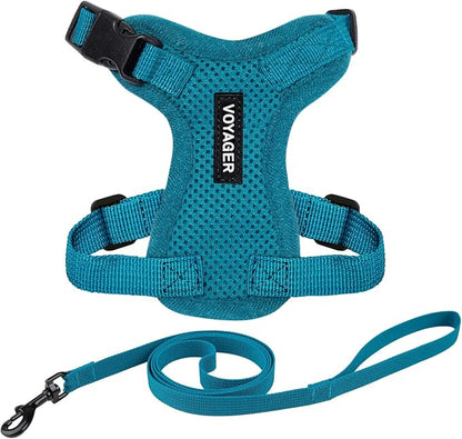 Voyager Escape-Proof Step-in Lock Cat Harness & 5ft Neoprene-Handle Leash Set by BestPetSuppliesLLC