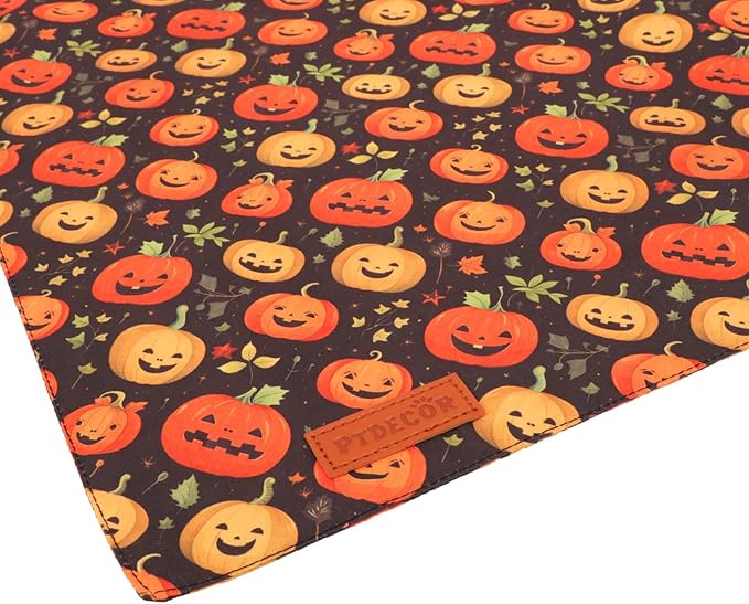 PTDECOR Halloween Dog Bandana, Skeleton Pumpkin Reversible Holiday Dog Scarf - Image 5