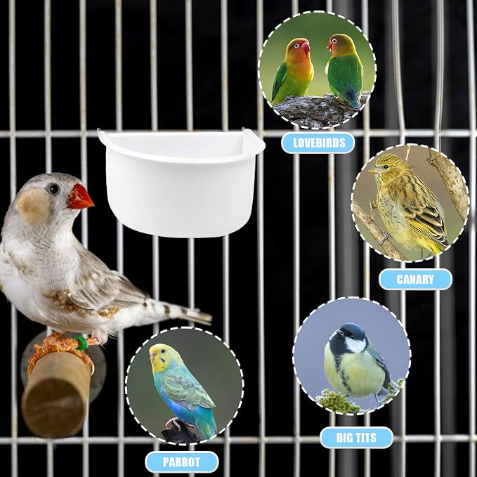 Bird Feeder, Bird Water Cage Accessories, Hanging Bird Food Bowl Cups - Image 4