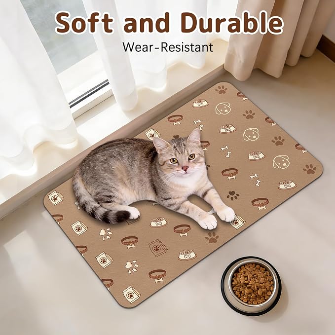 Dog Food Mat for Bowls, Absorbent Quick Dry Dog Cat Mats for Food and Water - Image 4