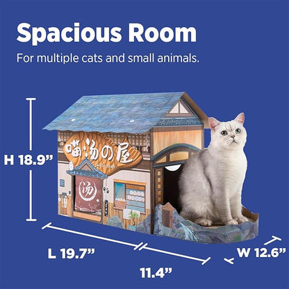 SMILE PAWS Cat Beds for Indoor Cats, Cardboard Cat House - Image 3
