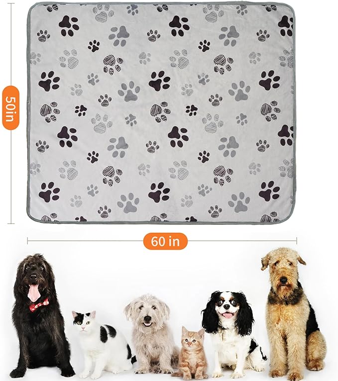 Waterproof Dog Blankets Pet Blanket 50"x60", Soft Fluffy Sofa Car Bed Protector - Image 2