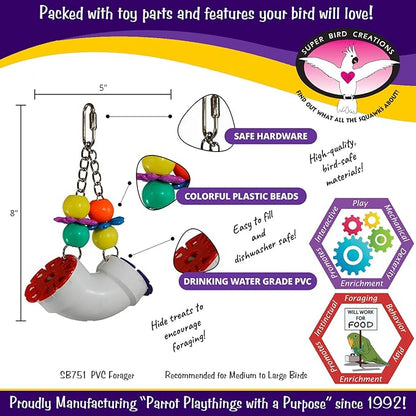 Super Bird Creations SB751 PVC Forager Bird Toy, Medium/Large Bird Size - Image 2