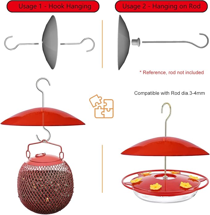 8" Mini Weather Guard for Bird Feeder - Image 3