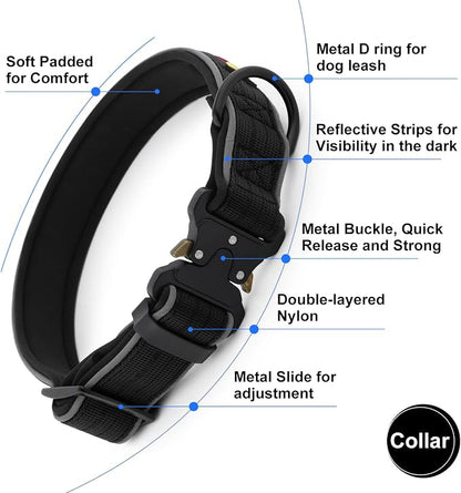 Plutus Pet Tactical Dog Collar, Reflective, Adjustable Heavy Duty Dog Collar - Image 3