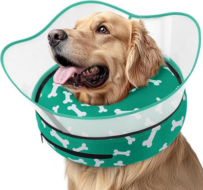 Supet Raised Inflatable Dog Cone Collar to Stop Licking, Soft Dog Cone by Supet