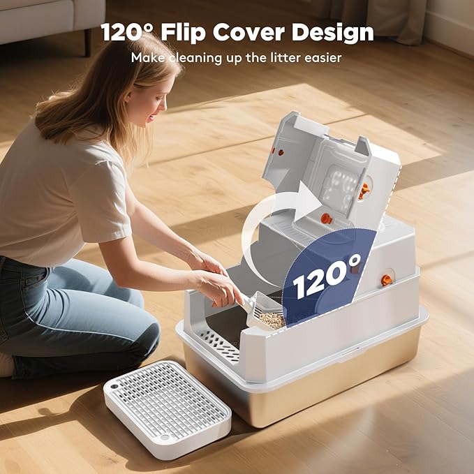 FURTIME Stainless Steel Litter Box - Image 2