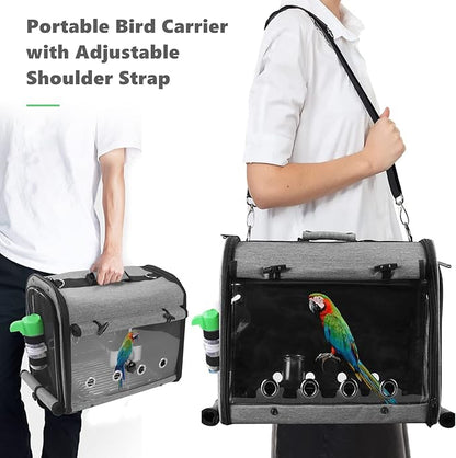 SUERTREE Bird Carrier Bag with Stand, Lightweight Backpack - Image 5