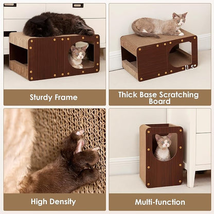 EHEYCIGA Cardboard Cat Scratcher House, 17-Inch Corrugated Cat Scratcher - Image 5
