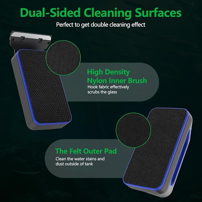 Aquarium Magnet Glass Cleaner, Double-Sided Detachable & Floating Algae Scraper - Image 2