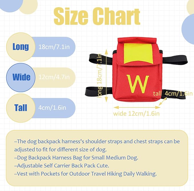 Dog Backpack for Dog, Adjustable Hands-Free Travel Hiking Walking Vest - Image 2