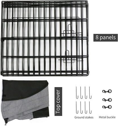 PETIME Foldable Metal Dog Exercise Pen/Pet Puppy Playpen Kennels Yard Fence - Image 5