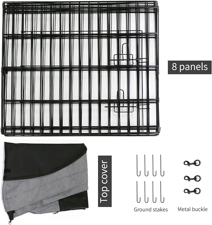 PETIME Foldable Metal Dog Exercise Pen/Pet Puppy Playpen Kennels Yard Fence - Image 5