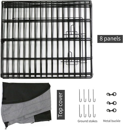 PETIME Foldable Metal Dog Exercise Pen/Pet Puppy Playpen Kennels Yard Fence - Image 5