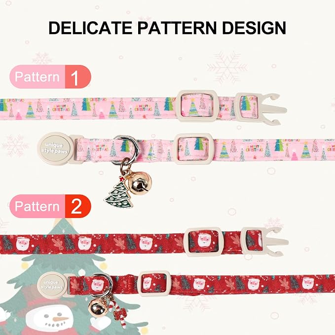 Christmas Cat Collar, Unique Style Paws Kitten Collars, Cute Cats Collar - Image 2