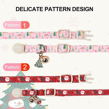 Christmas Cat Collar, Unique Style Paws Kitten Collars, Cute Cats Collar - Image 2