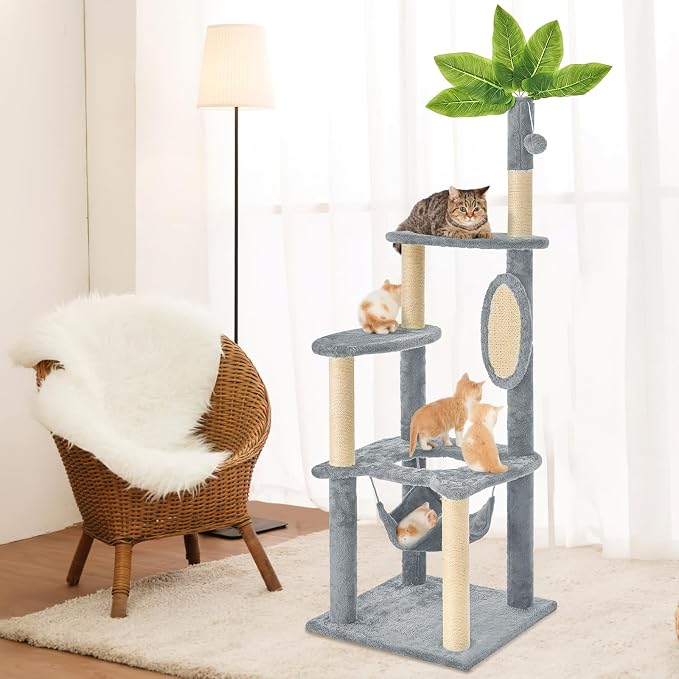 Cat Tree for Indoor Cats, 55 Inch Cat Tower - Image 2