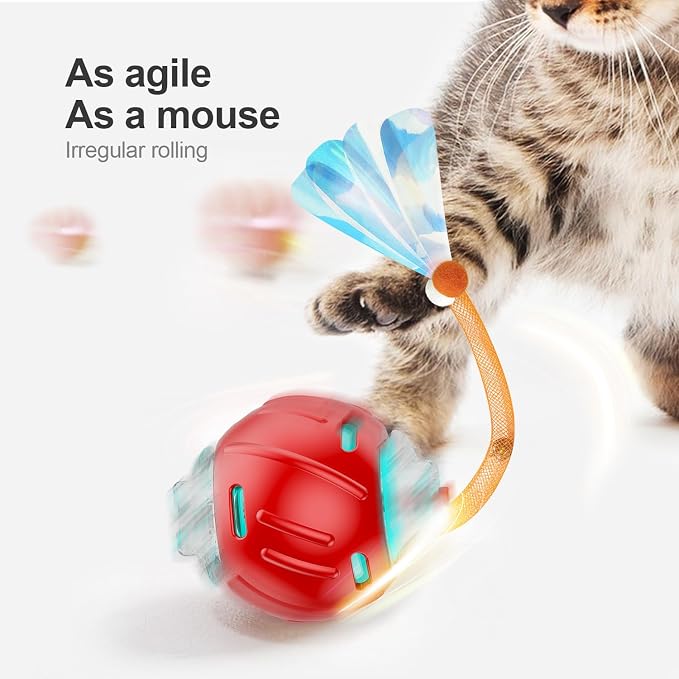 Interactive Cat Toys for Indoor Cats, The 3rd Generation Agile Moving Cat Ball - Image 2