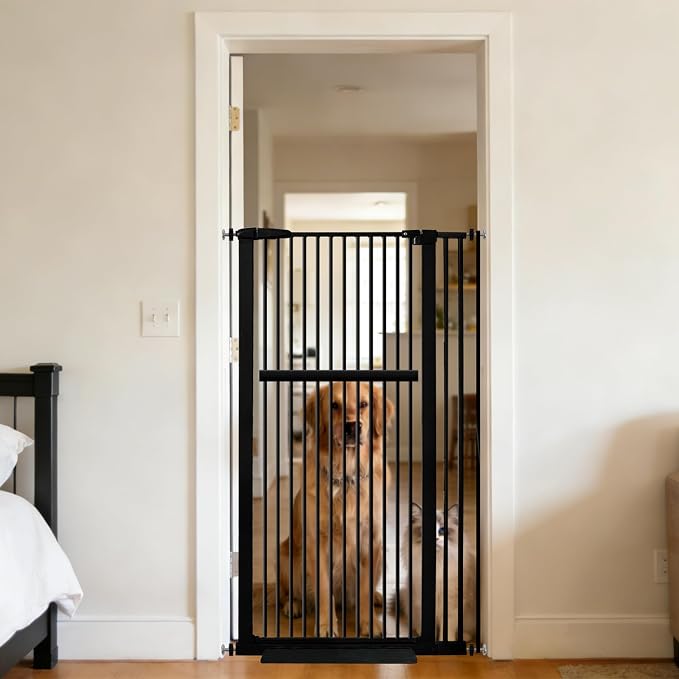 Lumizone Extra Tall Pet Gate 55.12" High Pressure Mounted 34.06"-38.38" Extra by Lumizone