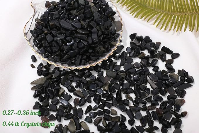 1lb Obsidian Aquarium Gravel Rocks Natural Tumbled Healing Crystal Chips Bulk - Image 6