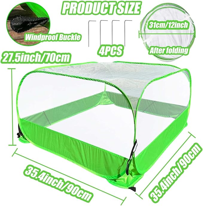 Pop-up Garden Mesh Plant Cover Outdoor Tent Garden Cover Mesh Bird and Pest - Image 2