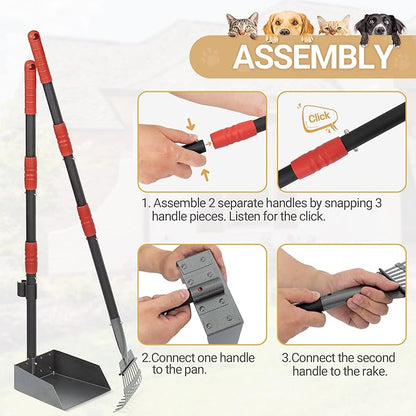 Heeyoo Dog Pooper Scooper, Dog Poop Tray and Rake Set, Pet Waste Removal Scoop - Image 4