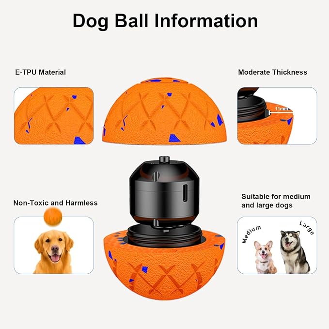 Interactive Dog Ball, Bouncing and Rotating, Silent Foam Material, IP54 - Image 4