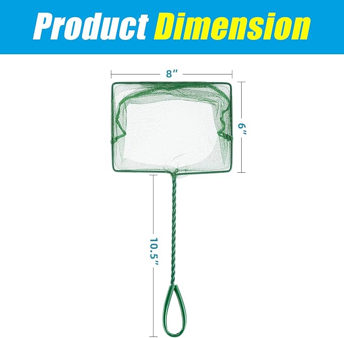 AQUANEAT 8 Inch Aquarium Fish Net, Wastes Skimming Cleaning Tool - Image 3