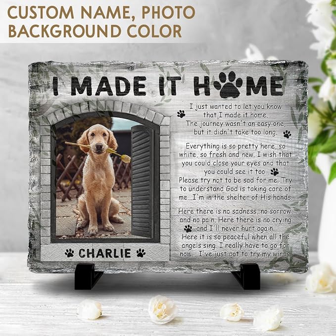 Personalized Polychromatic Rock Plaque: 'I Made It Home' - Image 2