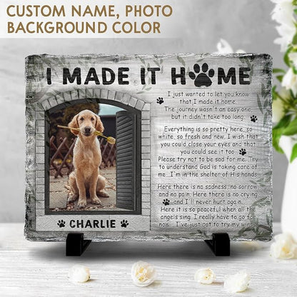 Personalized Polychromatic Rock Plaque: 'I Made It Home' - Image 2