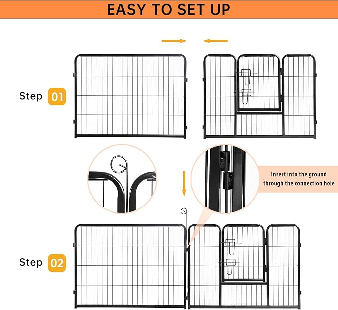 BestPet | Dog Playpen | 24 Inch, 8 Panels | Heavy Duty Metal Pet Exercise Pen | - Image 6