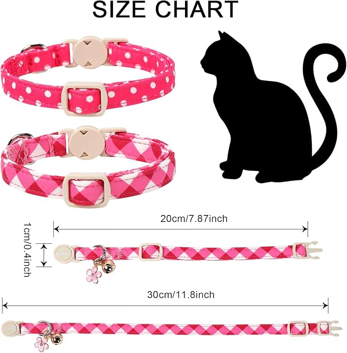 Cat Collar, 2 Pack Cute Cat Collars Breakaway - Image 4