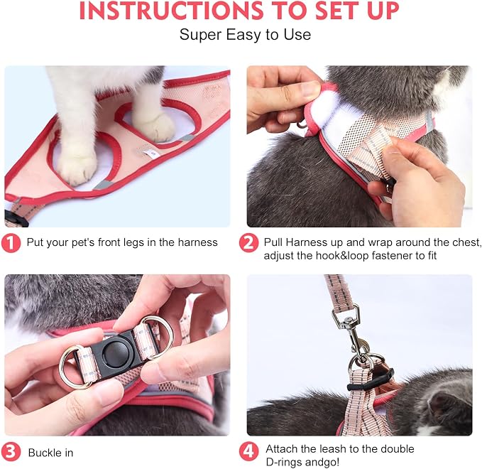 Cat Harness and Leash Set, Soft and Breathable Vest - Image 4