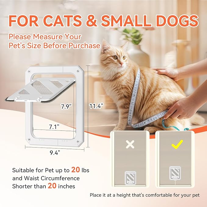 LIBBEPET Cat Door for Screen Door, Lockable Cat Screen Door for Cats & Small - Image 4