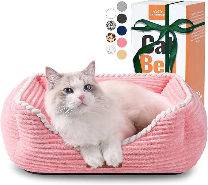 Cat Dog Bed for Pets, Rectangle Pet Bed Gift for Puppy and Kitten, Machine by Zerbuger